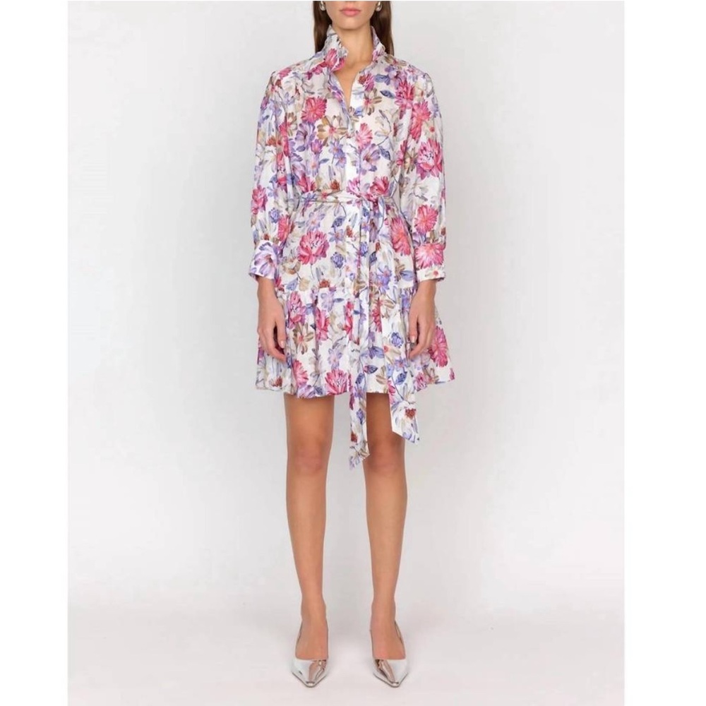NEW Christy Lynn Floral Print Emi Shirt Dress in Multi - Medium